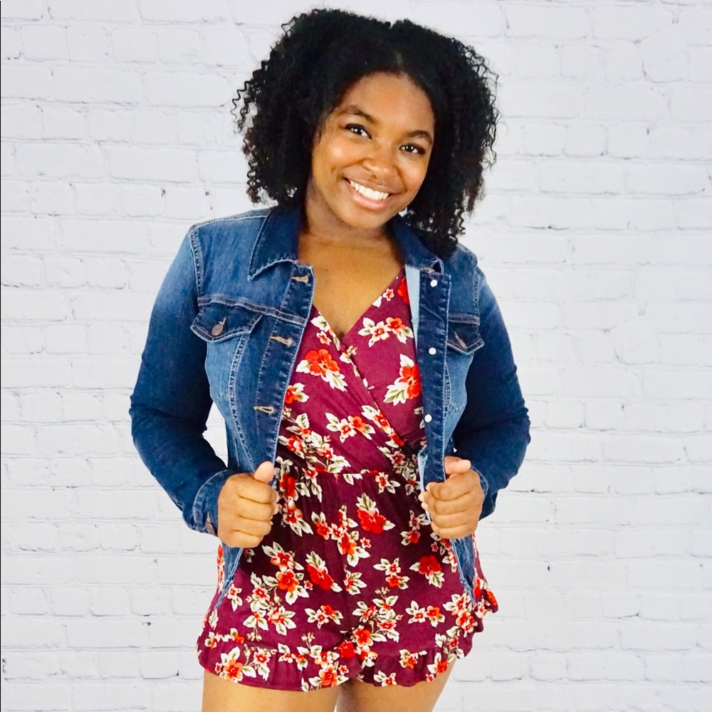 Floral Burgundy Romper